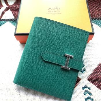 Hermes Bearn Short Wallet in Epsom Leather Peacock Green 2023 1114 (jimmy-231114023)