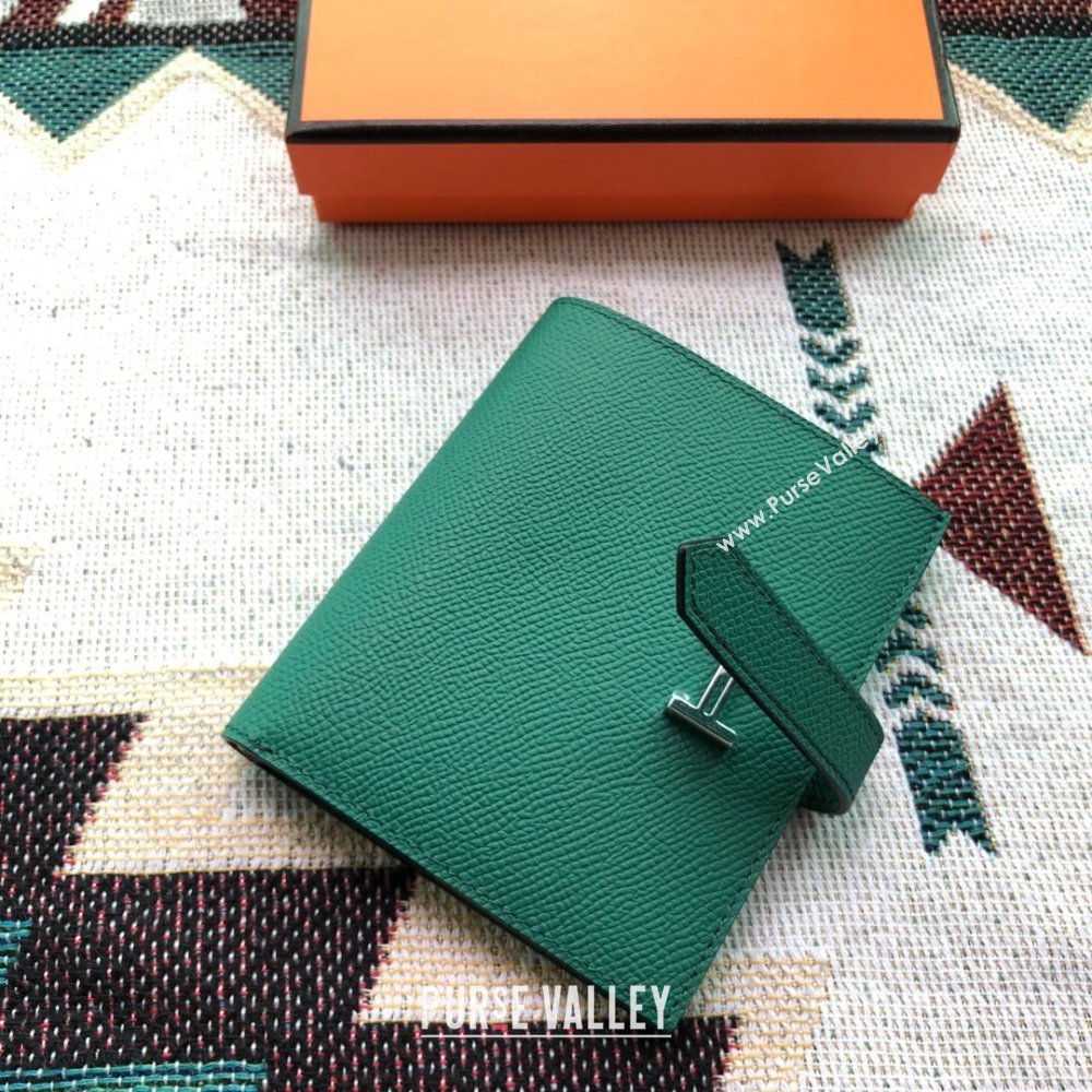 Hermes Bearn Short Wallet in Epsom Leather Peacock Green 2023 1114 (jimmy-231114023)