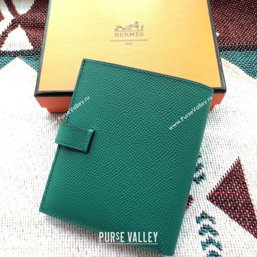 Hermes Bearn Short Wallet in Epsom Leather Peacock Green 2023 1114 (jimmy-231114023)