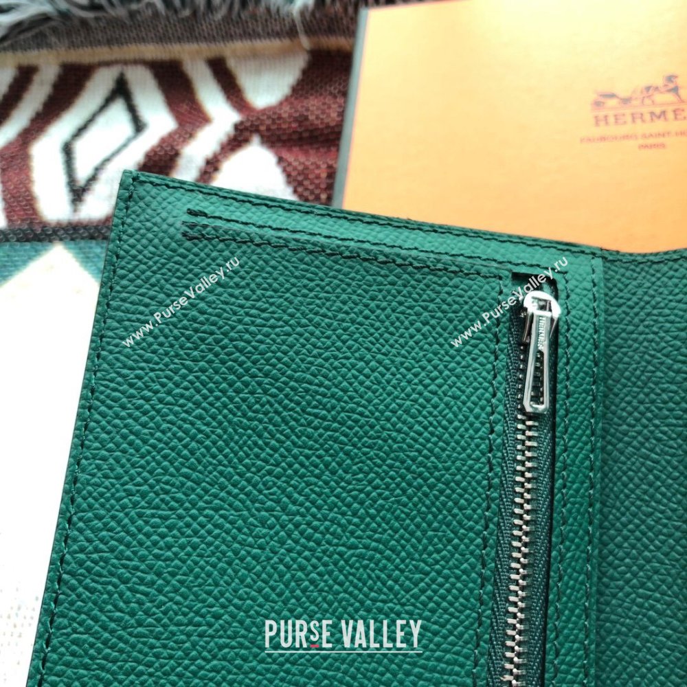 Hermes Bearn Short Wallet in Epsom Leather Peacock Green 2023 1114 (jimmy-231114023)