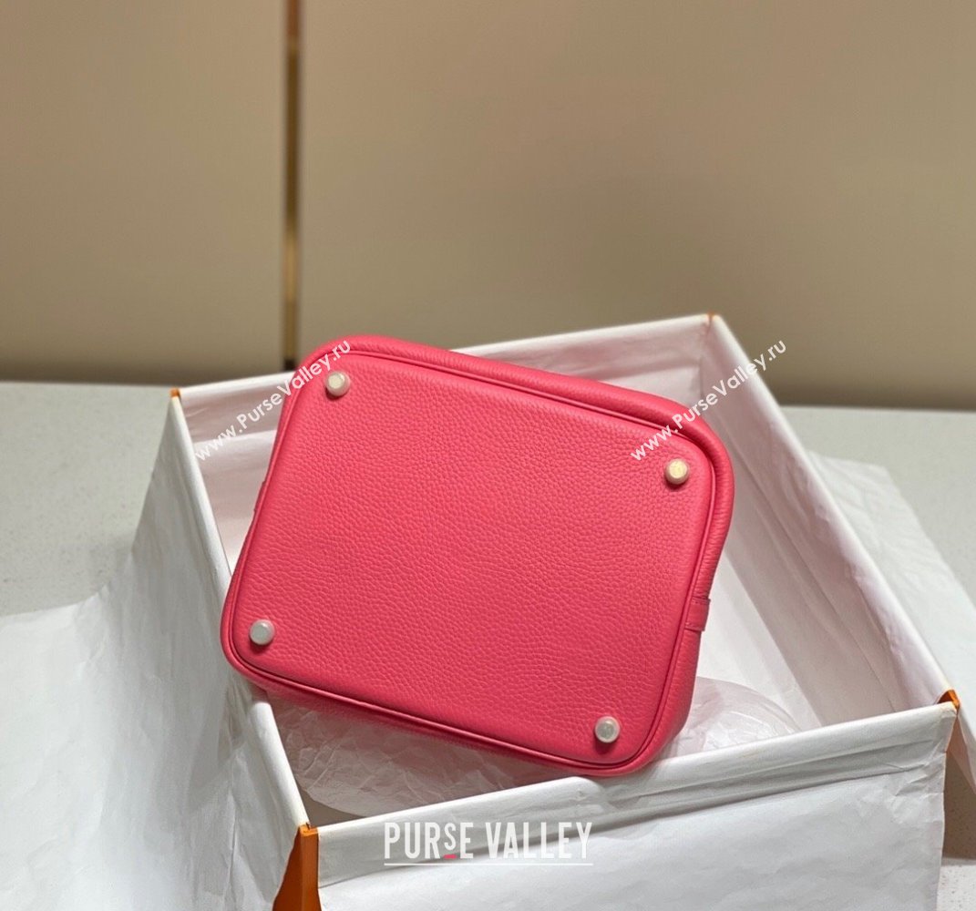 Hermes Picotin Lock Bag 18cm/22cm in Togo Calfskin Rose Lipstick Pink 2023 11287 (FL-231128058)