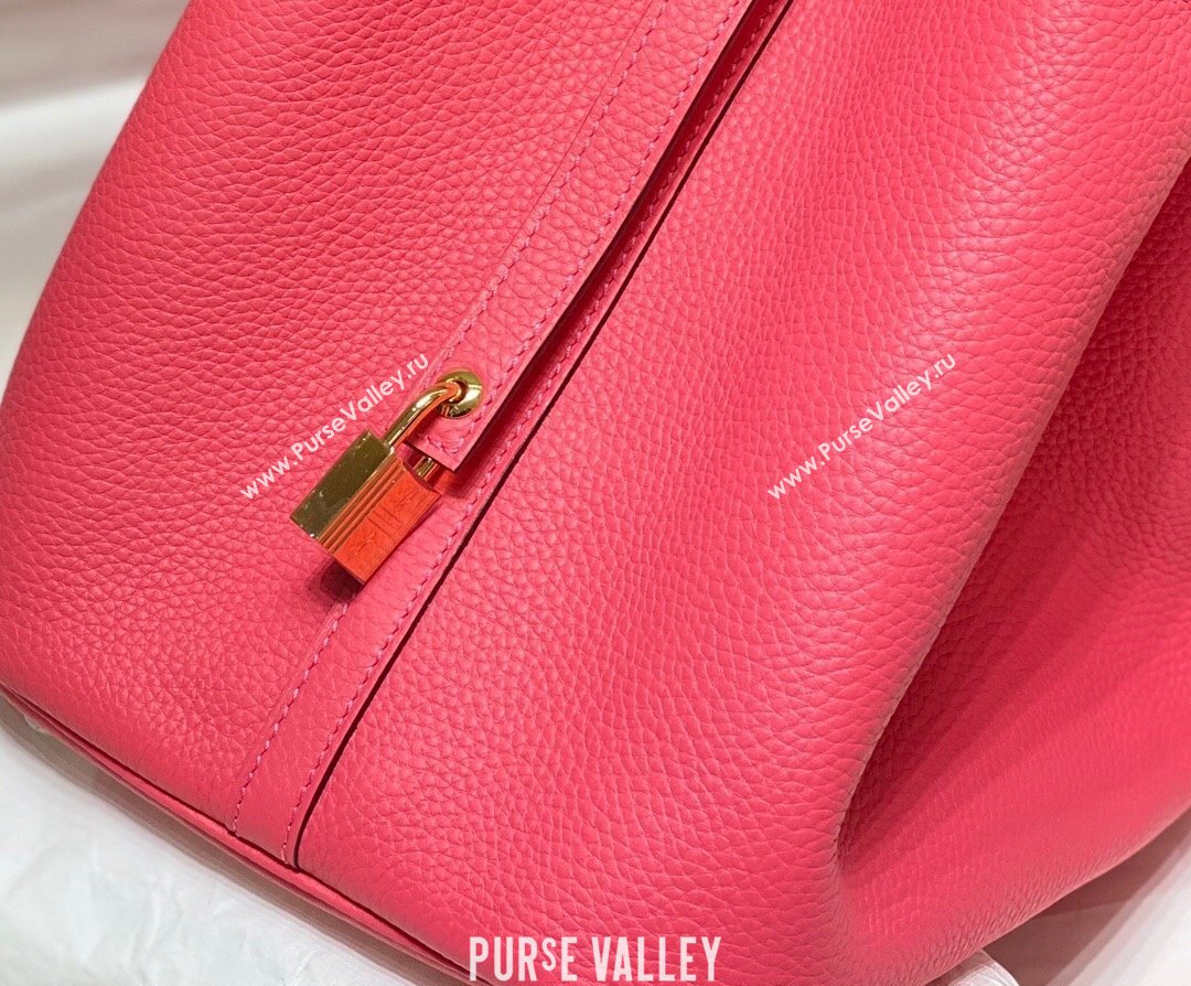 Hermes Picotin Lock Bag 18cm/22cm in Togo Calfskin Rose Lipstick Pink 2023 11287 (FL-231128058)