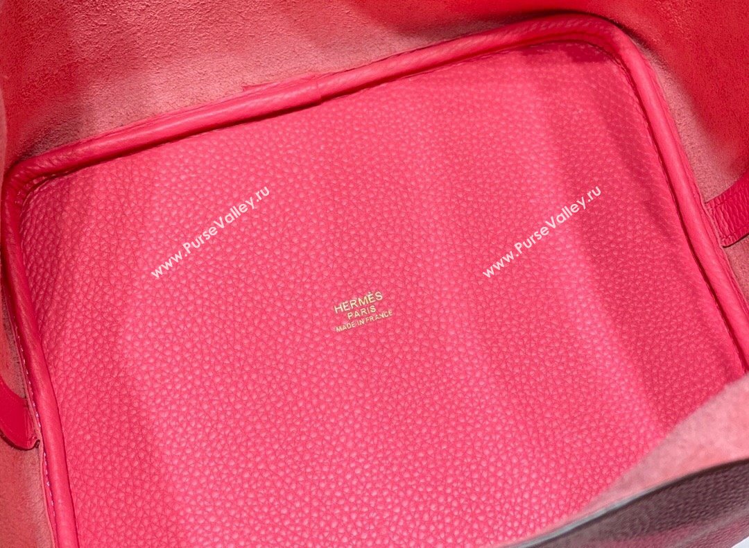 Hermes Picotin Lock Bag 18cm/22cm in Togo Calfskin Rose Lipstick Pink 2023 11287 (FL-231128058)