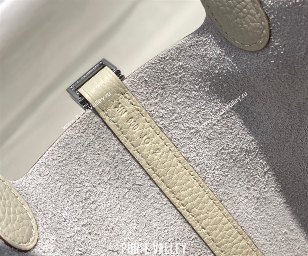 Hermes Picotin Lock Bag 18cm/22cm in Togo Calfskin Cream White/Silver 2023 11287 (FL-231128060)