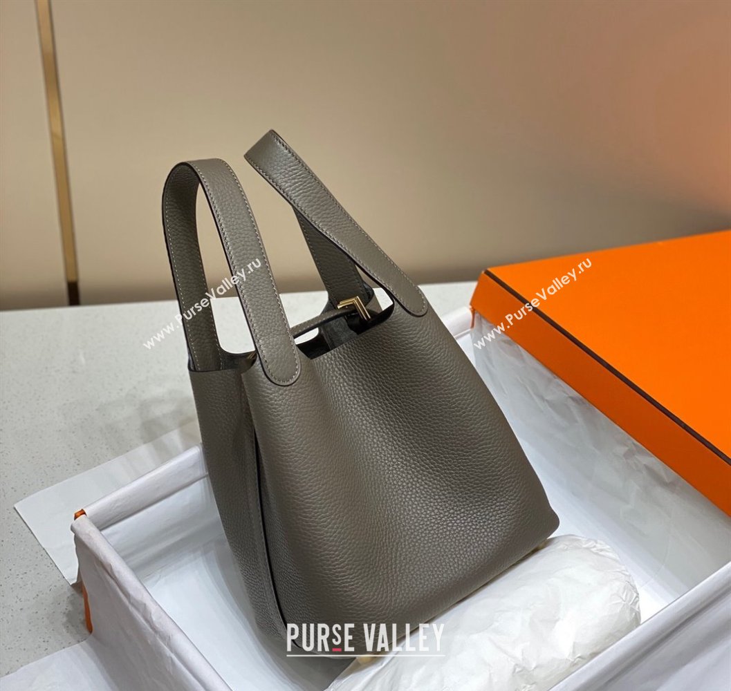 Hermes Picotin Lock Bag 18cm/22cm in Togo Calfskin Dark Cloud 2023 11287 (FL-231128063)