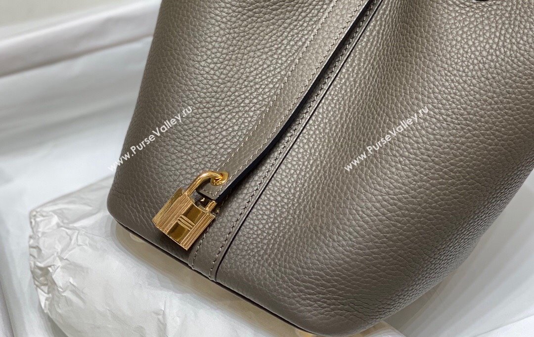 Hermes Picotin Lock Bag 18cm/22cm in Togo Calfskin Dark Cloud 2023 11287 (FL-231128063)