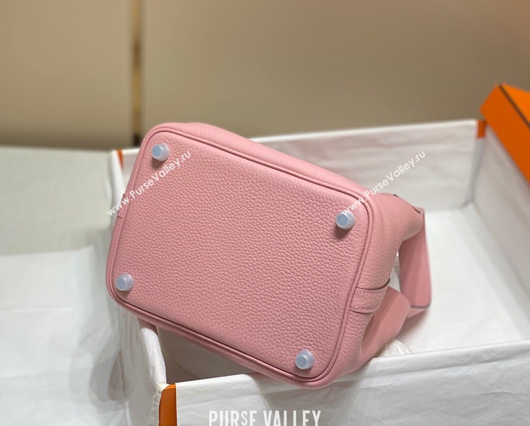 Hermes Picotin Lock Bag 18cm/22cm in Togo Calfskin Cream Pink/Silver 2023 11287 (FL-231128065)