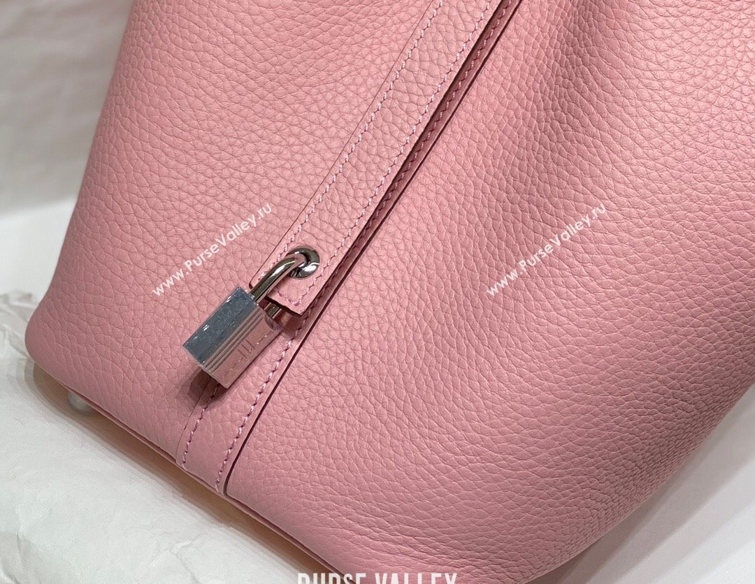 Hermes Picotin Lock Bag 18cm/22cm in Togo Calfskin Cream Pink/Silver 2023 11287 (FL-231128065)