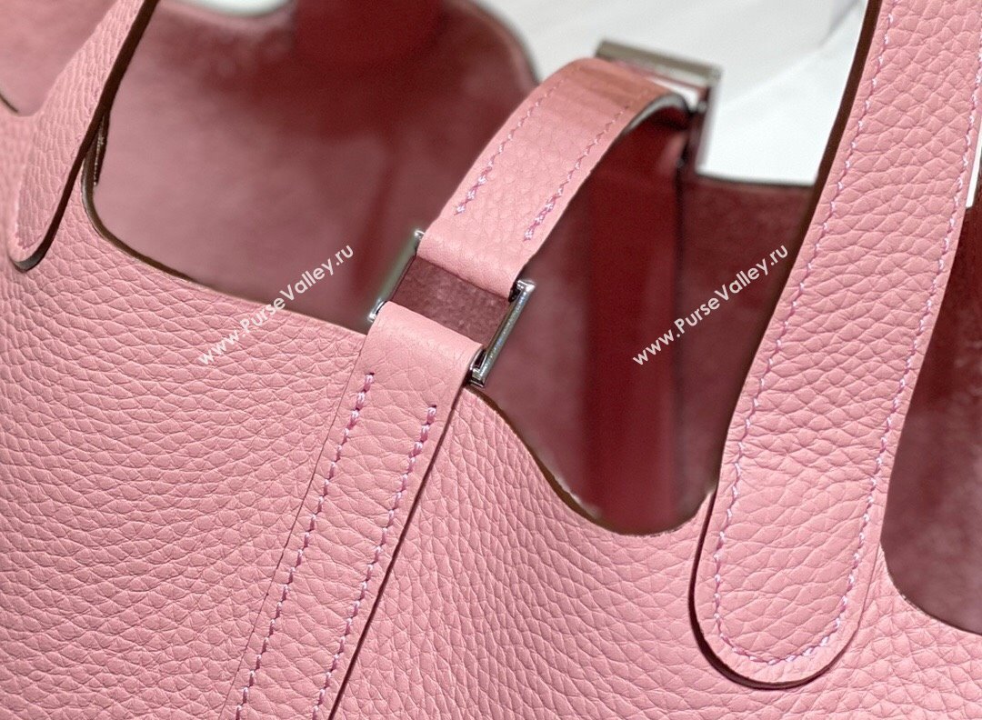 Hermes Picotin Lock Bag 18cm/22cm in Togo Calfskin Cream Pink/Silver 2023 11287 (FL-231128065)