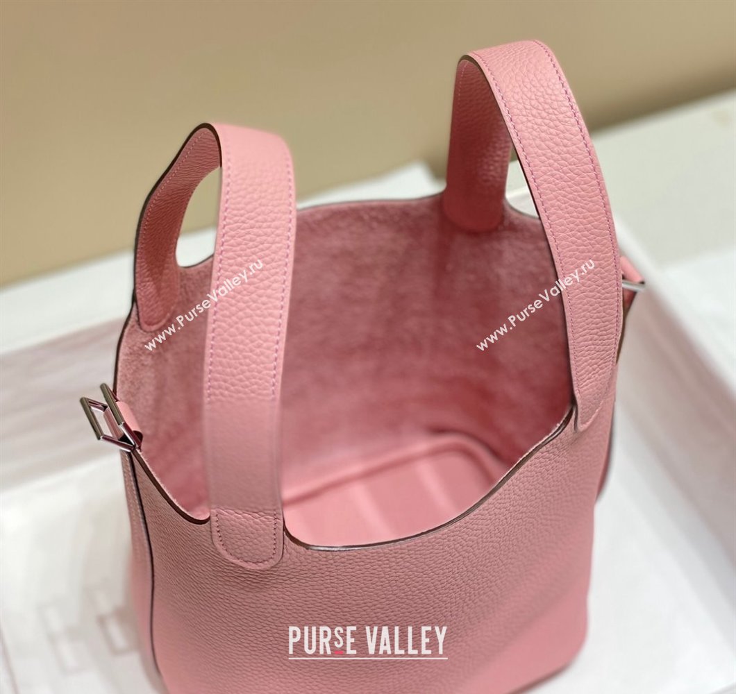 Hermes Picotin Lock Bag 18cm/22cm in Togo Calfskin Cream Pink/Silver 2023 11287 (FL-231128065)