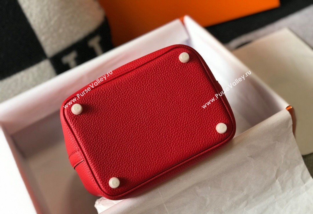 Hermes Picotin Lock Bag 18cm/22cm in Togo Calfskin Red/Gold 2023 11287 (FL-231128066)