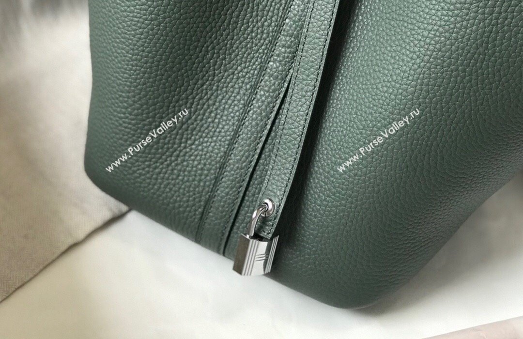 Hermes Picotin Lock Bag 18cm/22cm in Togo Calfskin Almond Green/Silver 2023 11287 (FL-231128075)