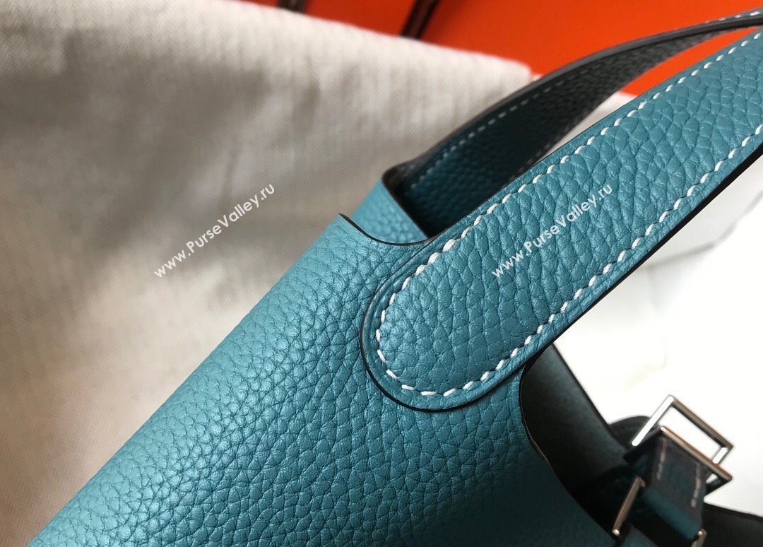 Hermes Picotin Lock Bag 18cm/22cm in Togo Calfskin Denim Blue/Silver 2023 11287 (FL-231128077)