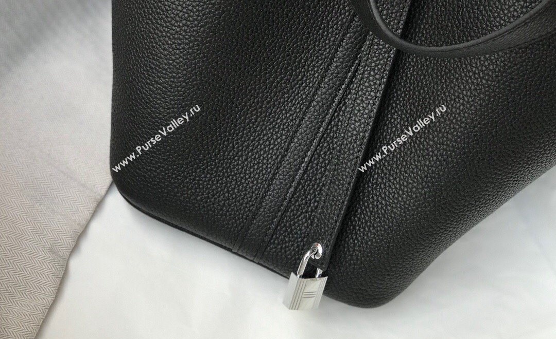 Hermes Picotin Lock Bag 18cm/22cm in Togo Calfskin Black/Silver 2023 11287 (FL-231128045)