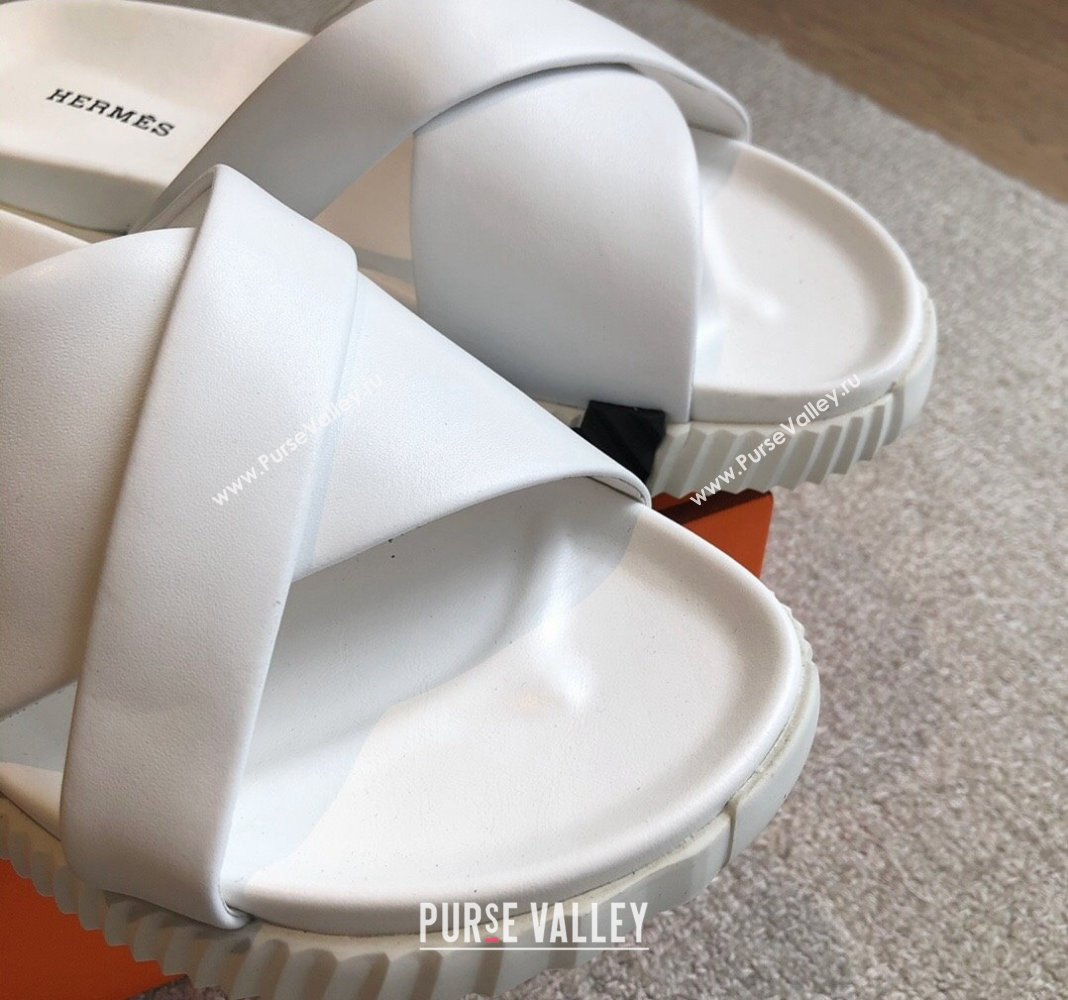 Hermes Infra Slide Sandals in Nappa Leather White 2024 (XC-240226086)