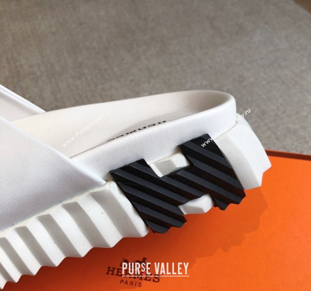 Hermes Infra Slide Sandals in Nappa Leather White 2024 (XC-240226086)