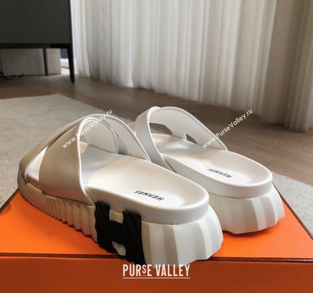 Hermes Infra Slide Sandals in Nappa Leather White 2024 (XC-240226086)