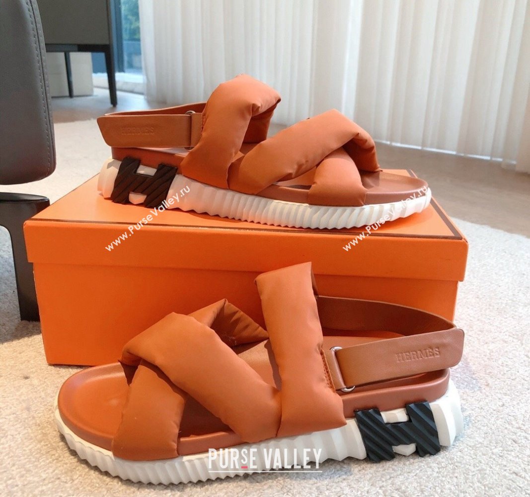 Hermes Electric Sandals in Technical Fabric Orange 2024 (MD-240326101)