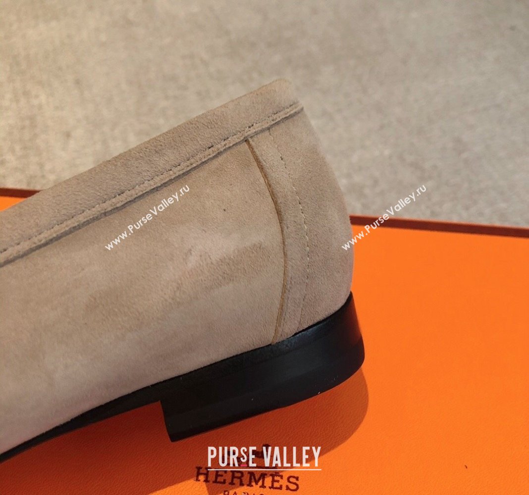 Hermes Royal Loafers in Suede with Fringe Beige 2024 0425 (XC-240425192)