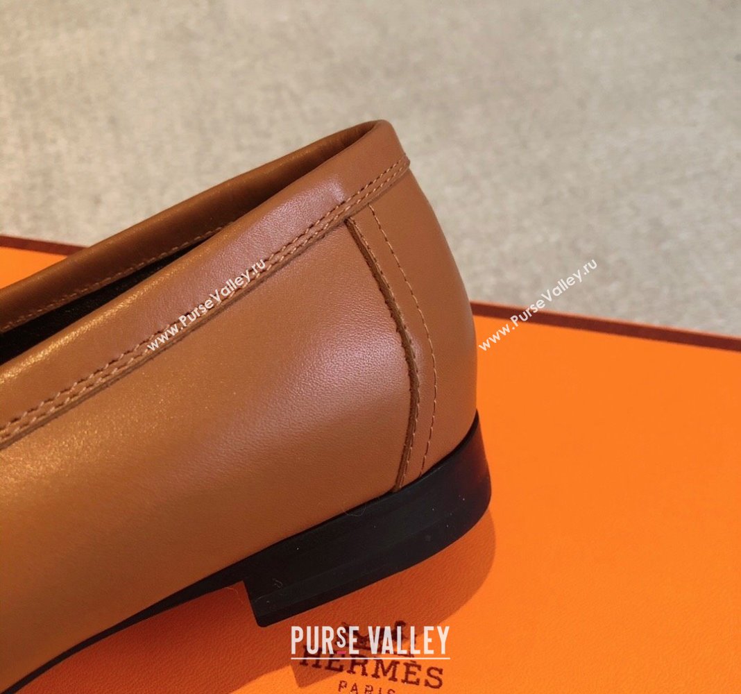 Hermes Royal Loafers in Calfskin with Fringe Brown/Gold 2024 0425 (XC-240425203)