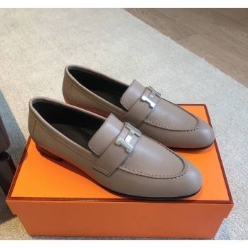 Hermes Paris Calfskin Loafers Grey 2024 0425 (XC-240425211)