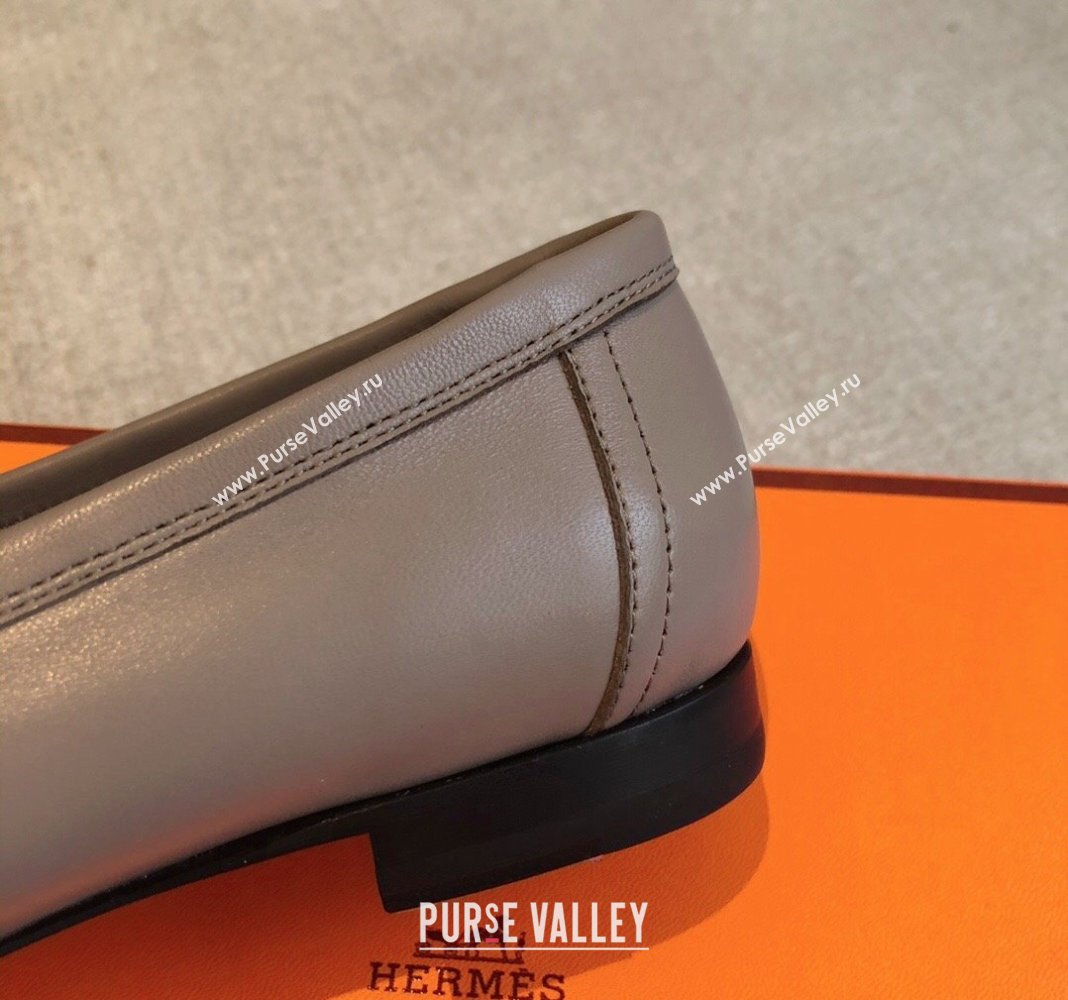 Hermes Paris Calfskin Loafers Grey 2024 0425 (XC-240425211)