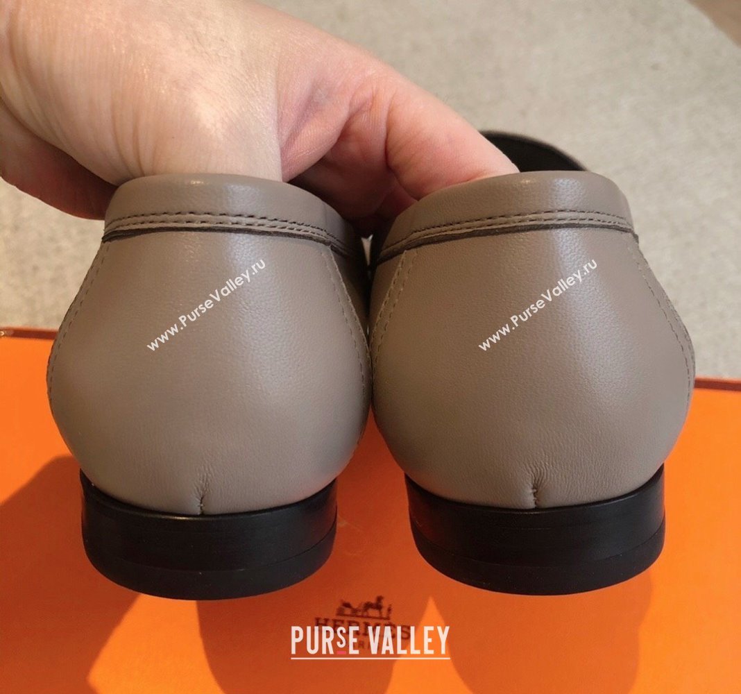 Hermes Paris Calfskin Loafers Grey 2024 0425 (XC-240425211)