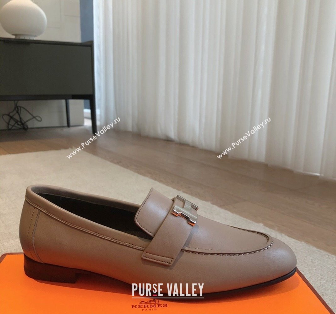 Hermes Paris Calfskin Loafers Grey 2024 0425 (XC-240425211)