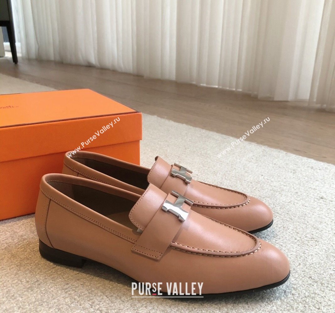 Hermes Paris Calfskin Loafers Apricot 2024 0425 (XC-240425212)