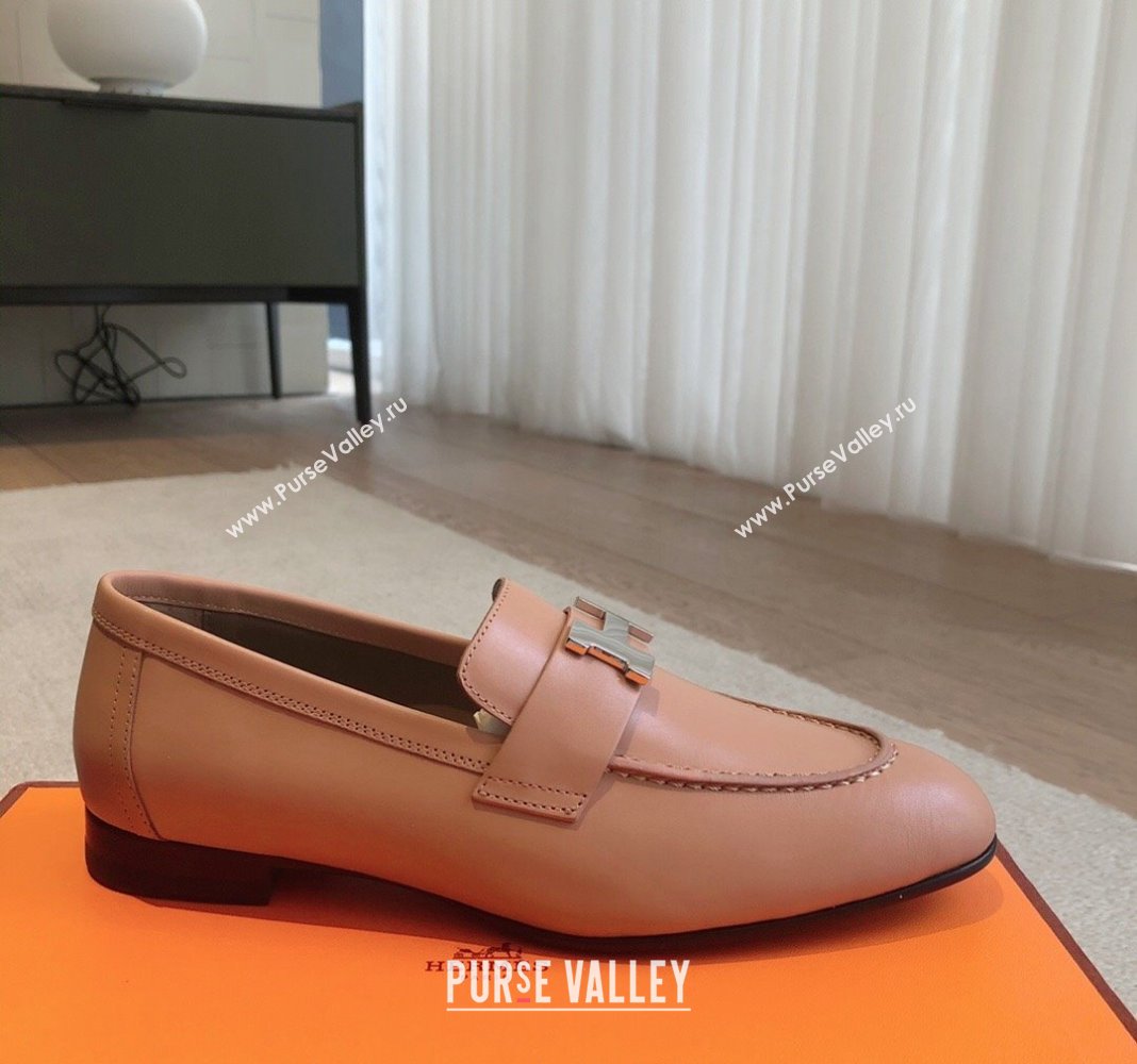 Hermes Paris Calfskin Loafers Apricot 2024 0425 (XC-240425212)