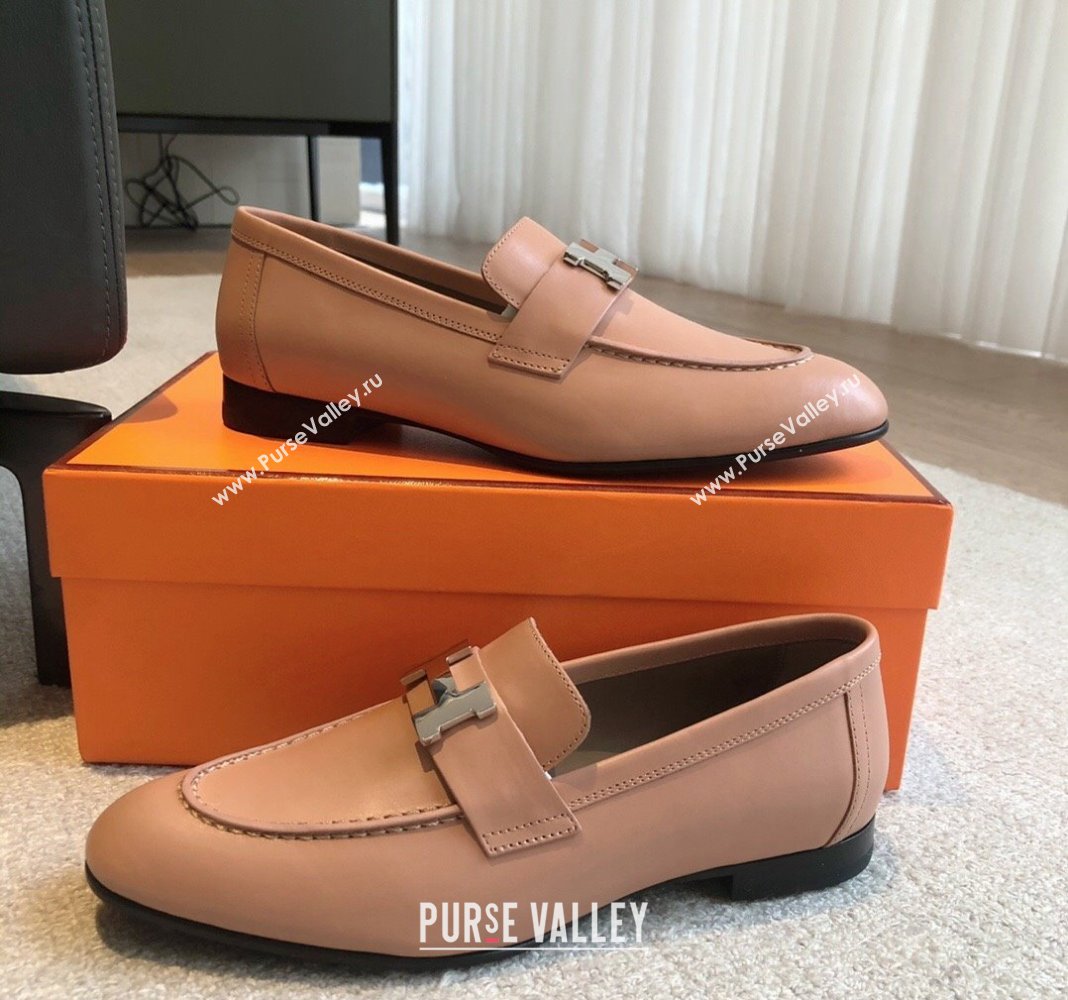 Hermes Paris Calfskin Loafers Apricot 2024 0425 (XC-240425212)