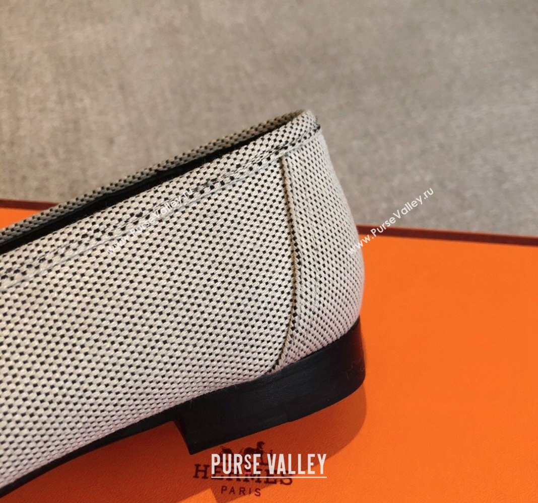Hermes Paris Canvas Loafers Beige 2024 0425 (XC-240425214)