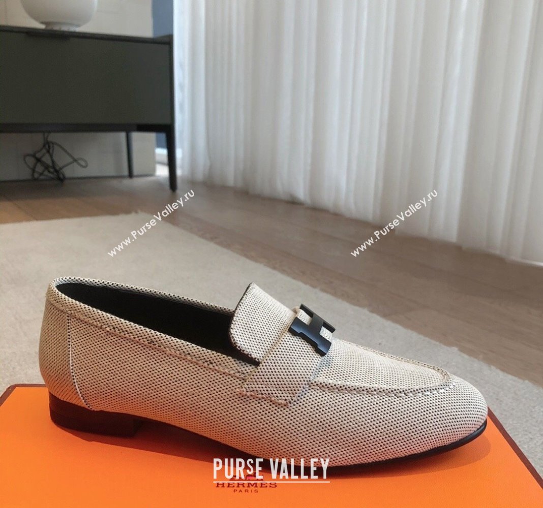 Hermes Paris Canvas Loafers Beige 2024 0425 (XC-240425214)