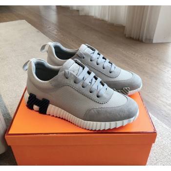 Hermes Bouncing Sneakers in Technical Mesh and Suede Grey/Blue 2024 (XC-240425123)