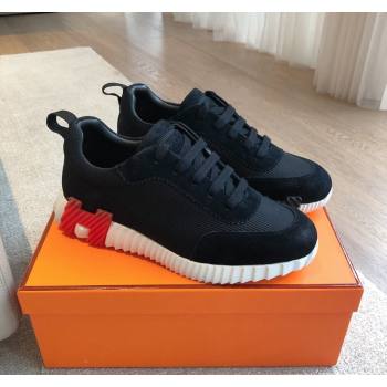 Hermes Bouncing Sneakers in Technical Mesh and Suede Black/Red 2024 (XC-240425124)