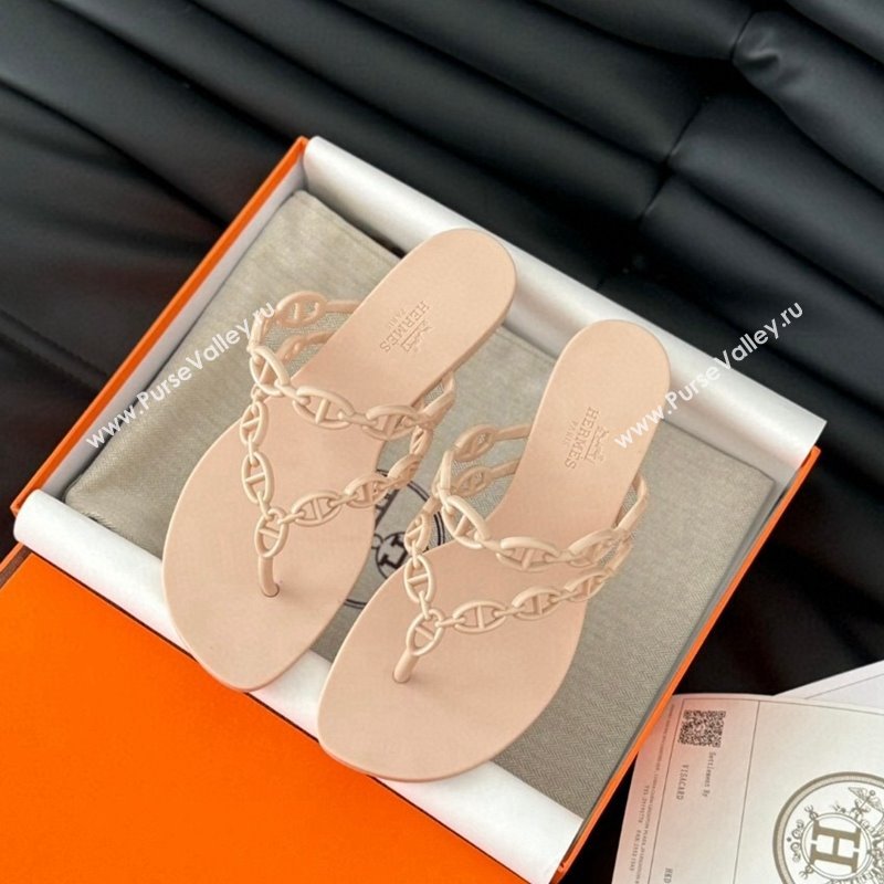 Hermes TPU Island Flat Slide Thong Sandals Nude 2024 (DGX-240425092)