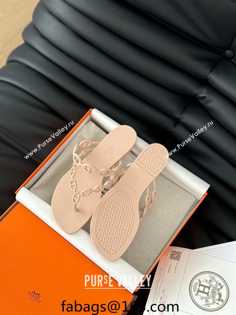 Hermes TPU Island Flat Slide Thong Sandals Nude 2024 (DGX-240425092)