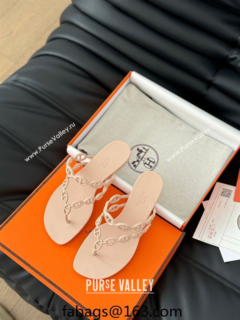 Hermes TPU Island Flat Slide Thong Sandals Nude 2024 (DGX-240425092)