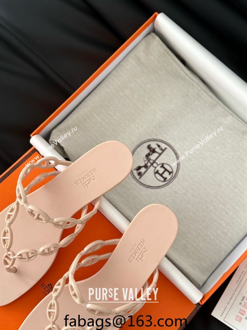 Hermes TPU Island Flat Slide Thong Sandals Nude 2024 (DGX-240425092)