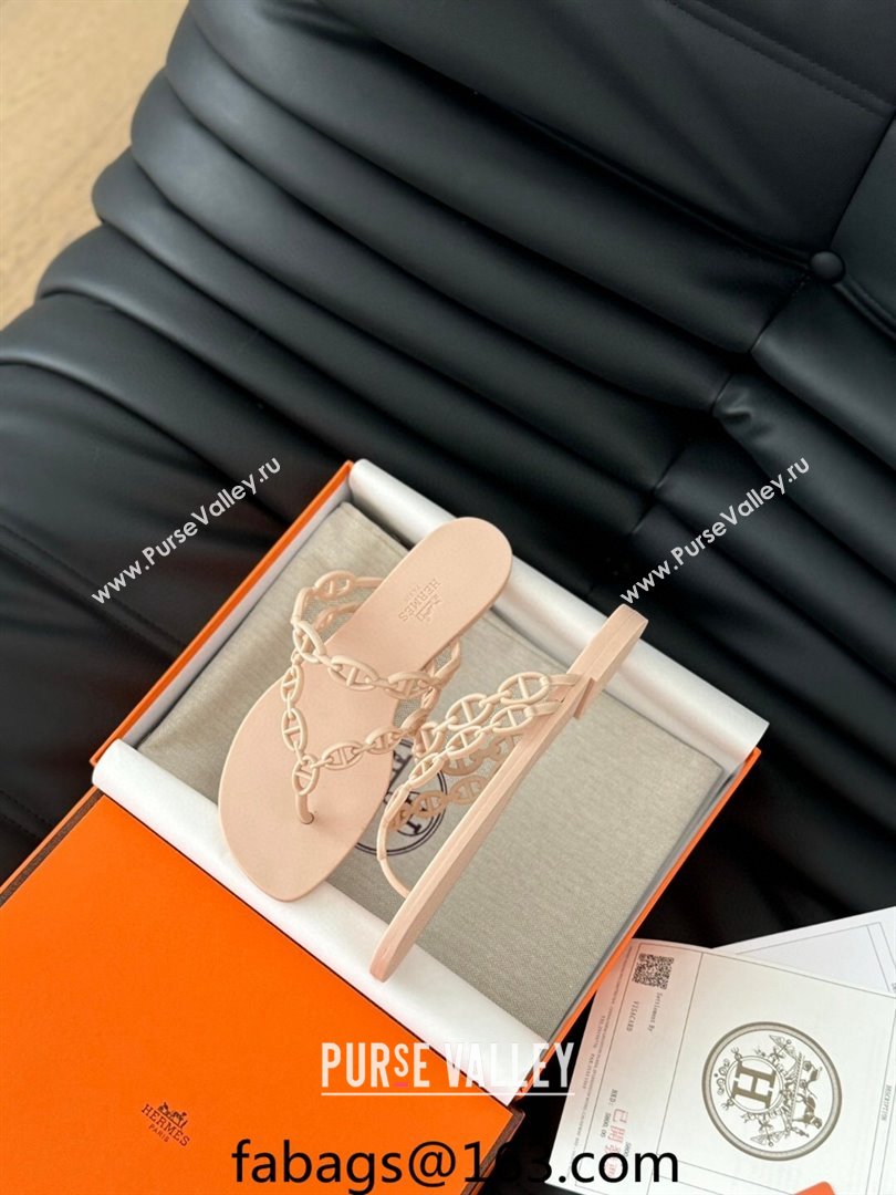 Hermes TPU Island Flat Slide Thong Sandals Nude 2024 (DGX-240425092)