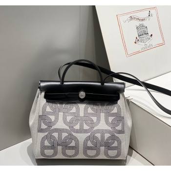 Hermes Herbag Zip Bag PM 31cm in Printed Canvas with Circuit 24 motif Black 2024 (FL-240521058)