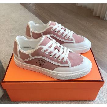 Hermes Get Low-top Sneakers in Pink Suede with "Hermes Paris" 2024 (XC-240606009)