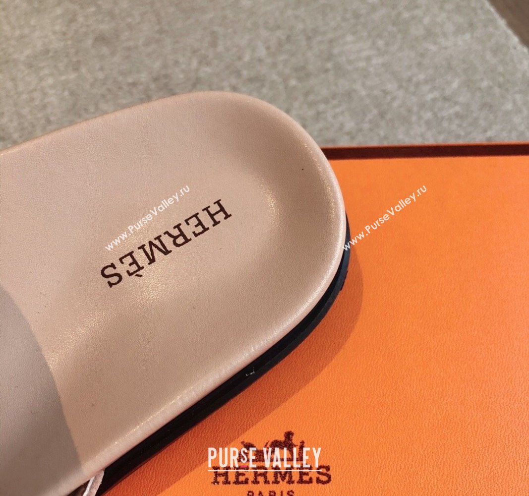 Hermes Empire Thong Slide Sandal in Suede with Kelly Buckle Nude Pink 2024 (XC-240703027)