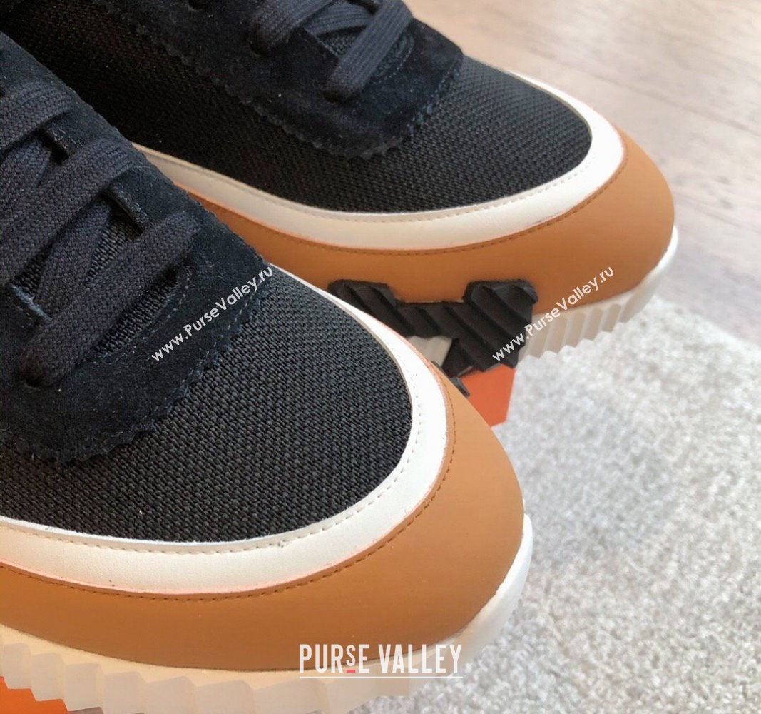 Hermes Bouncing Sneakers in Contrasting Leather and Mesh Brown 2024 0703 (XC-240703028)