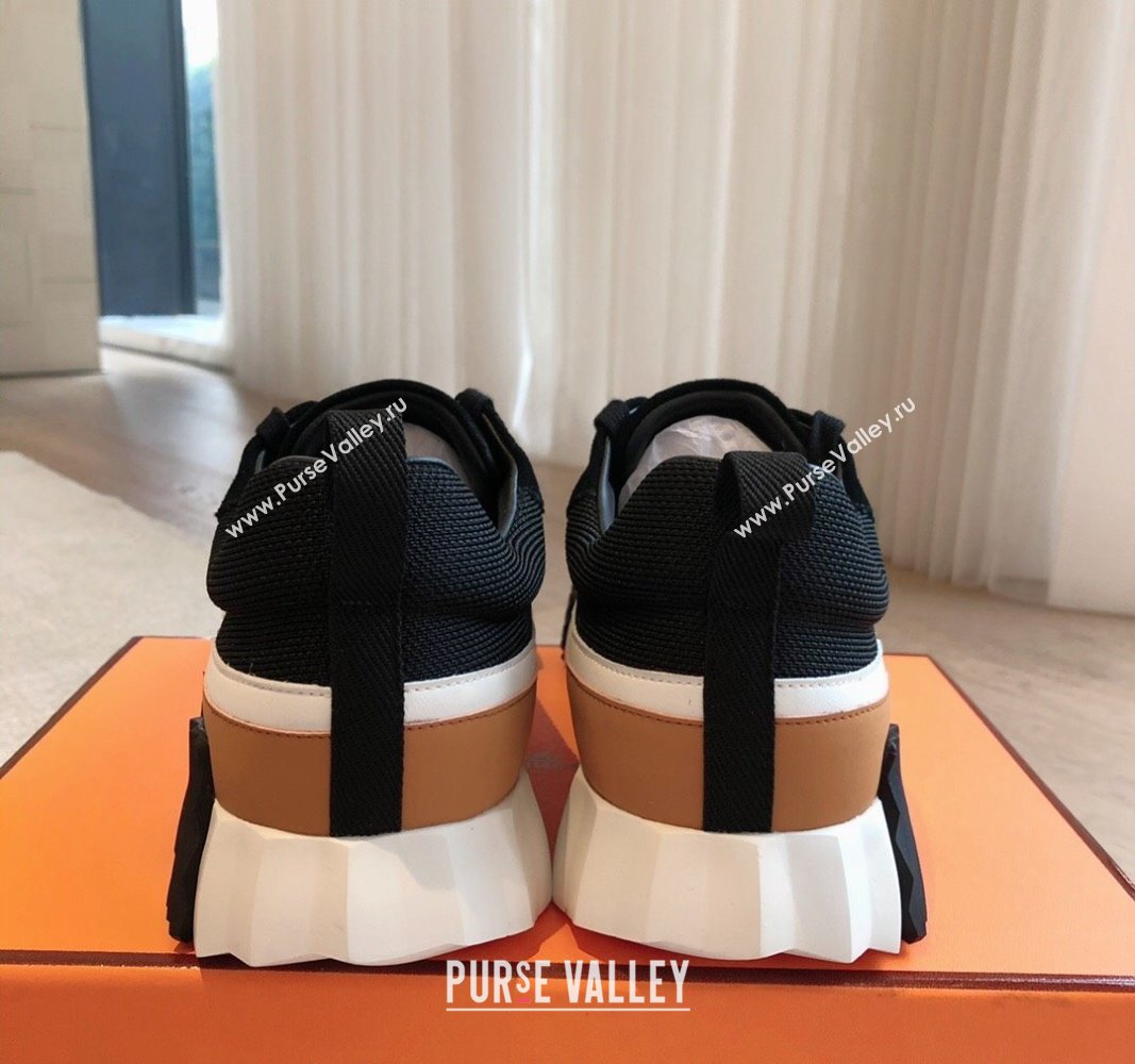 Hermes Bouncing Sneakers in Contrasting Leather and Mesh Brown 2024 0703 (XC-240703028)