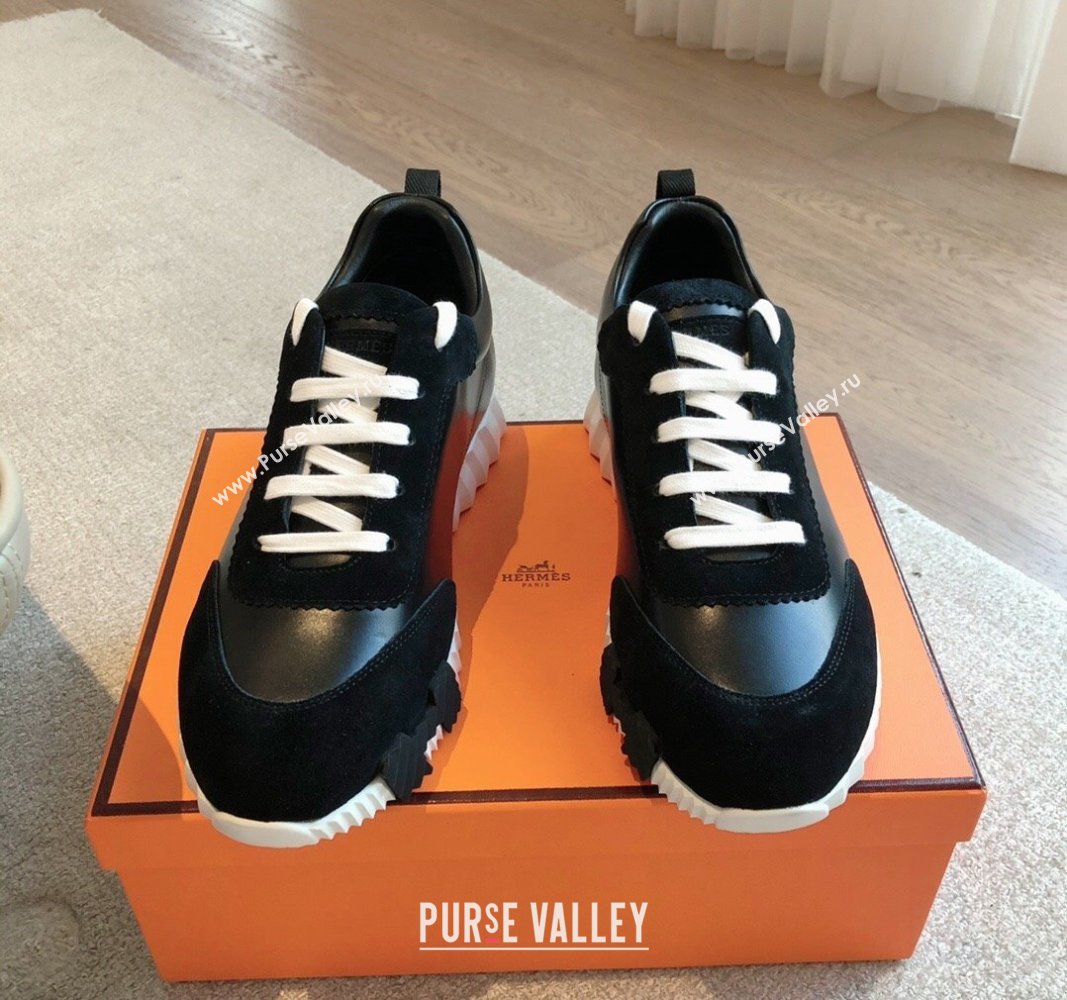 Hermes Bouncing Sneakers in Suede and Calfskin Black 2 2024 0815 (XC-240815012)