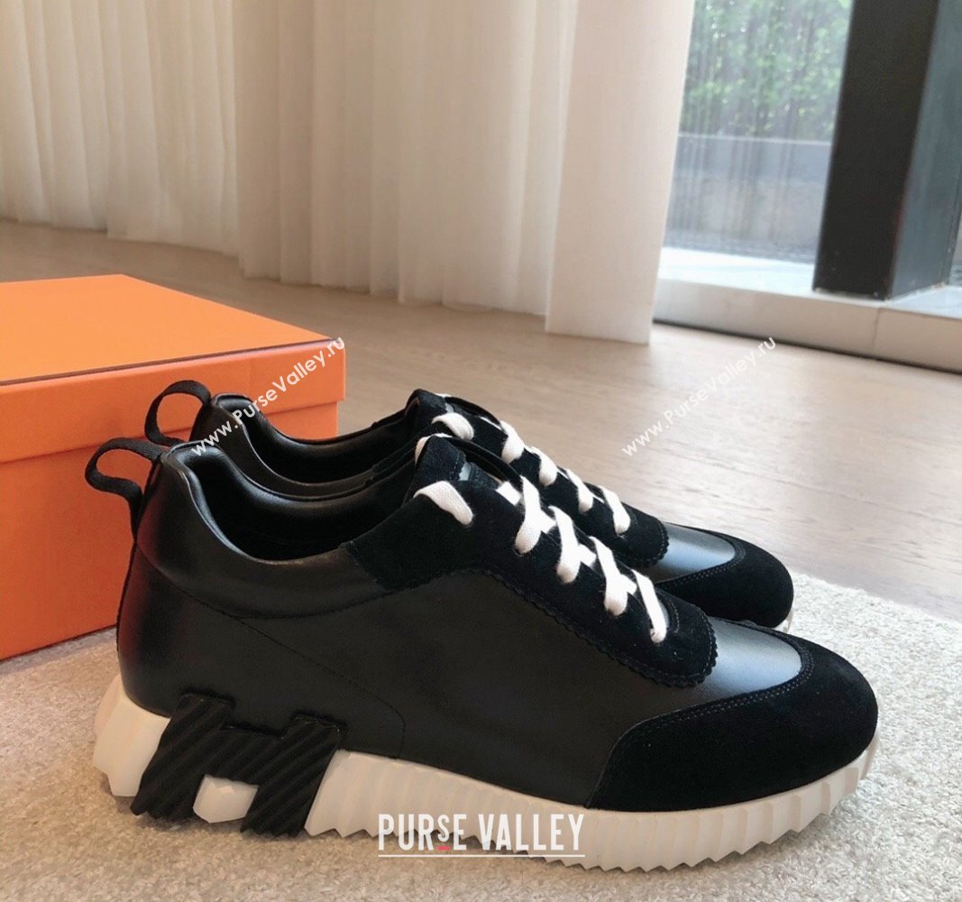 Hermes Bouncing Sneakers in Suede and Calfskin Black 2 2024 0815 (XC-240815012)