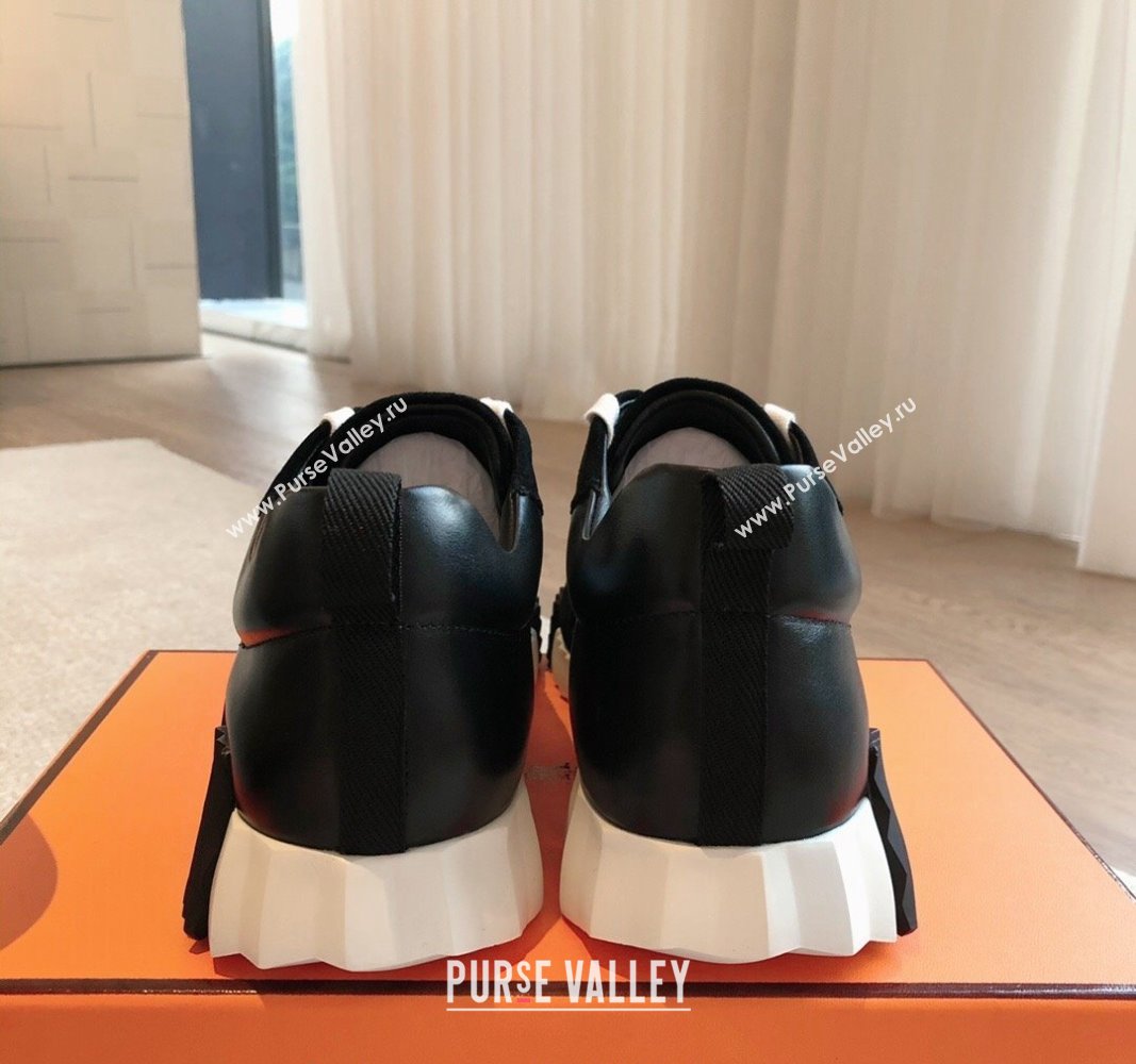 Hermes Bouncing Sneakers in Suede and Calfskin Black 2 2024 0815 (XC-240815012)