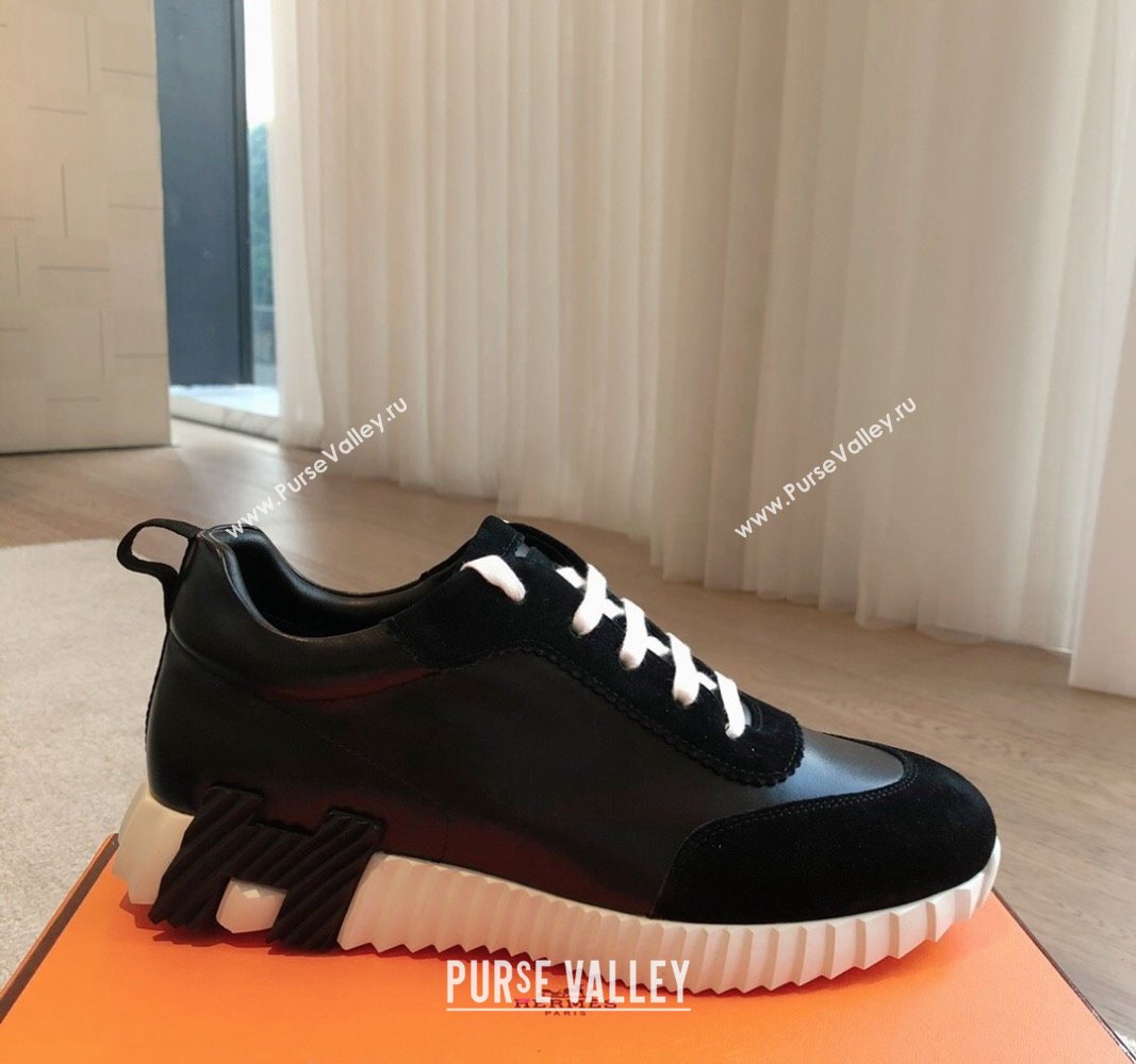 Hermes Bouncing Sneakers in Suede and Calfskin Black 2 2024 0815 (XC-240815012)