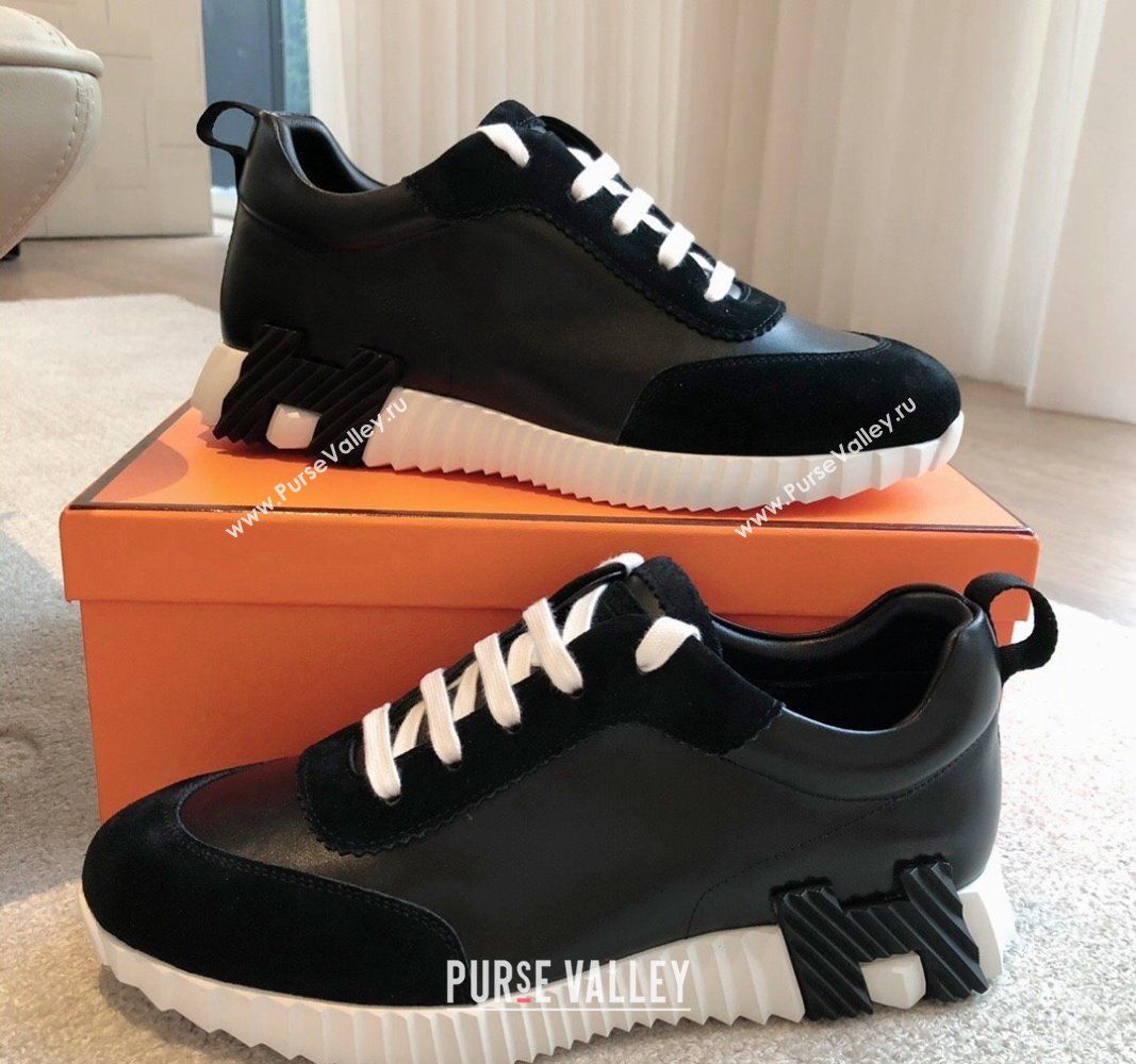 Hermes Bouncing Sneakers in Suede and Calfskin Black 2 2024 0815 (XC-240815012)